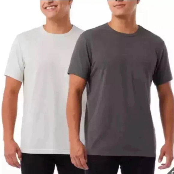 32 Degrees Cool Men's 2 Pack Chest Pocket Relaxed Fit Cotton Tee Gray Cream - Picture 1 of 12